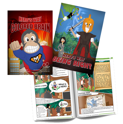 Colored Brain manual set, Hero's Way books and workbook